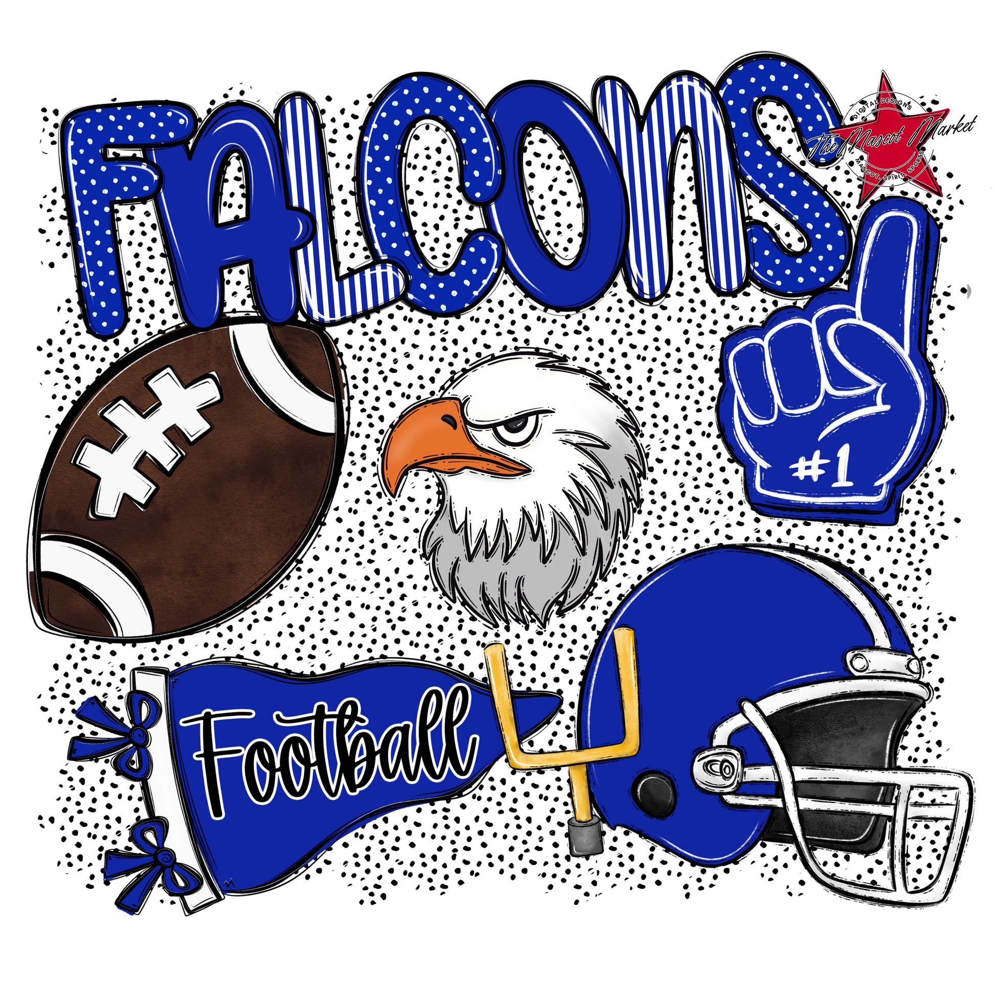 Falcons Football Spirit-Royal Blue