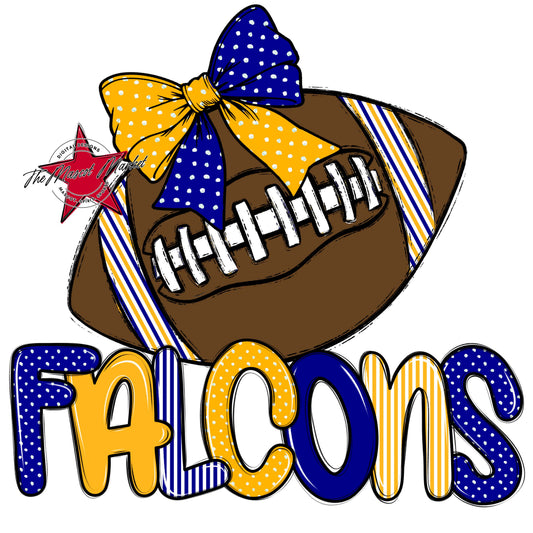 Falcons Football Spirit Design-Blue & Yellow