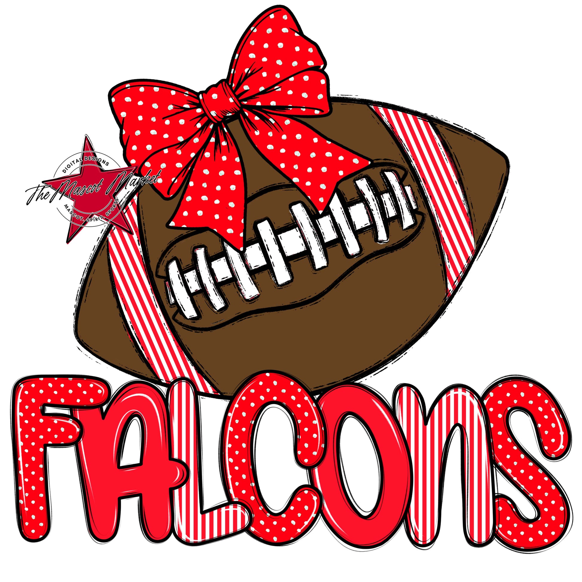 Falcons Football Spirit Design-Bright Red