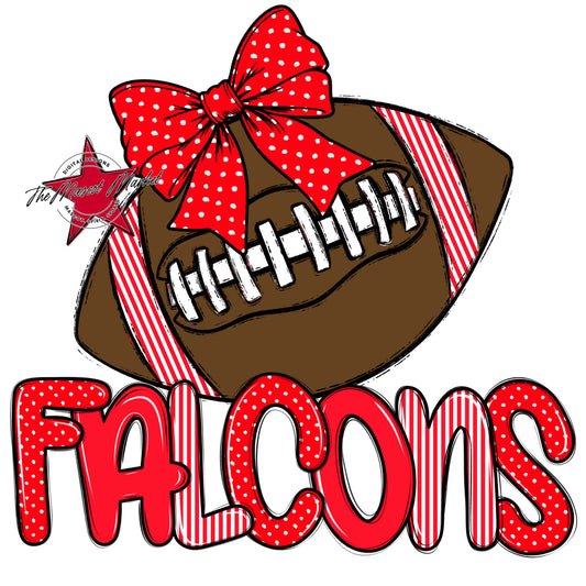 Falcons Football Spirit Design-Bright Red