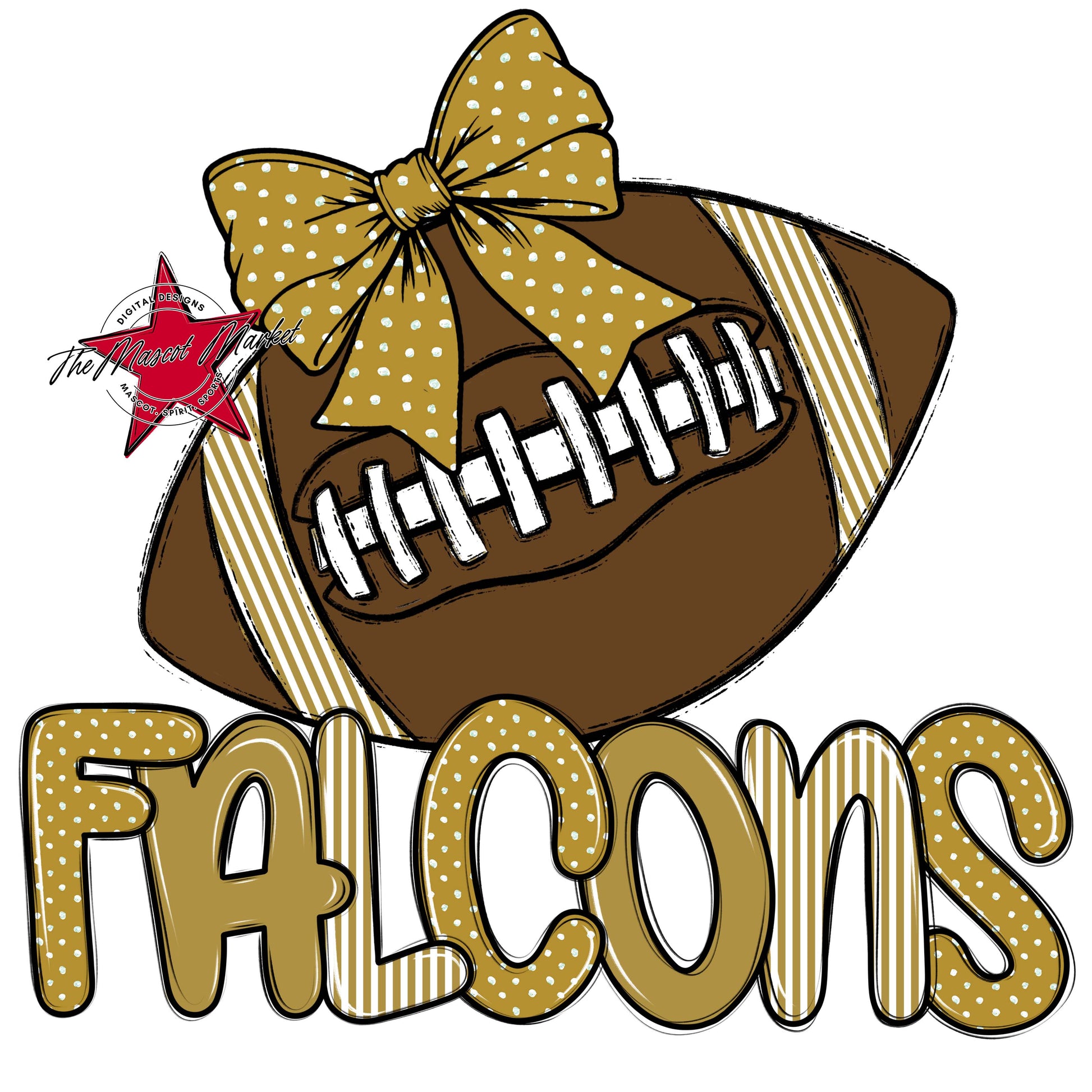 Falcons Football Spirit Design-Gold