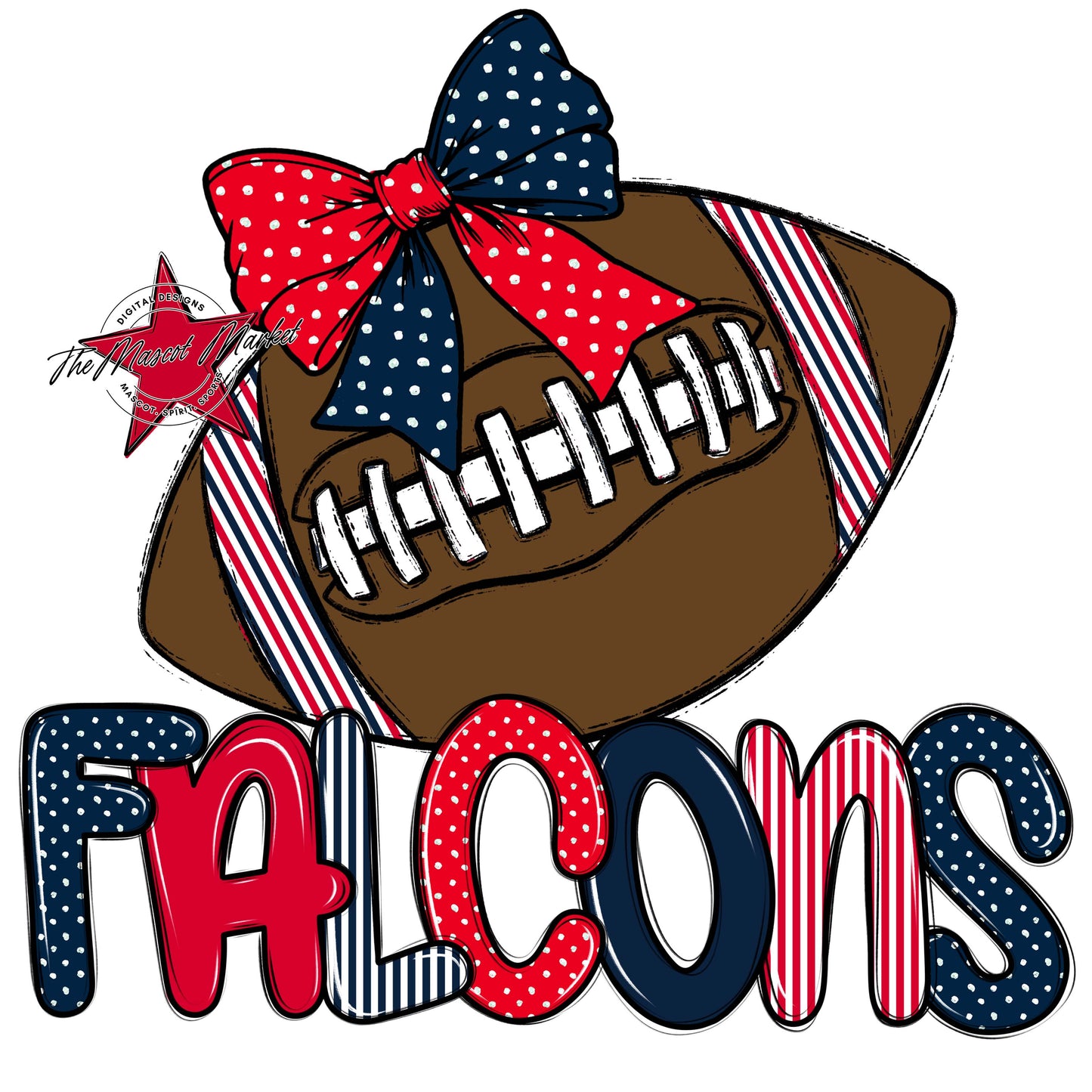 Falcons Football Spirit Design-Navy & Red