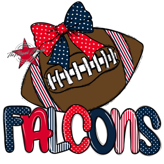 Falcons Football Spirit Design-Navy & Red