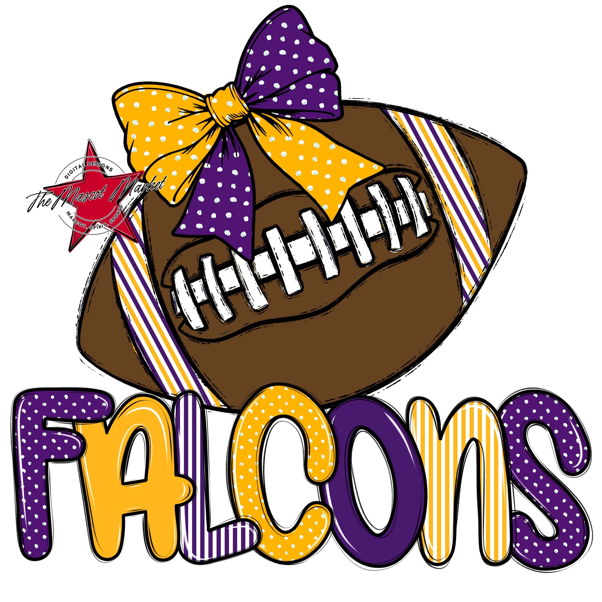 Falcons Football Spirit Design-Purple & Yellow