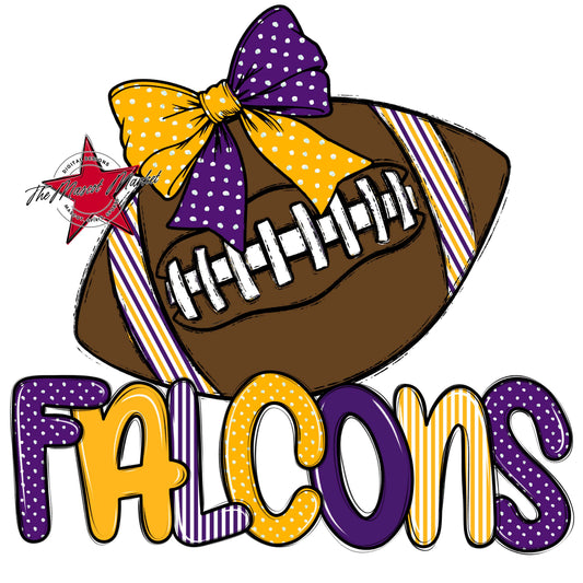 Falcons Football Spirit Design-Purple & Yellow
