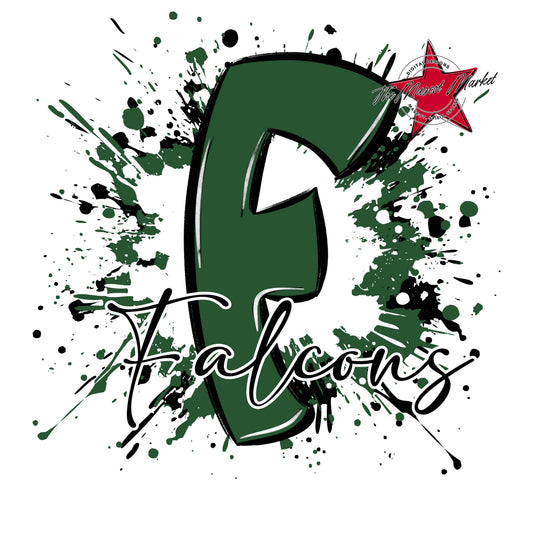 Falcons Mascot Splatter-Green
