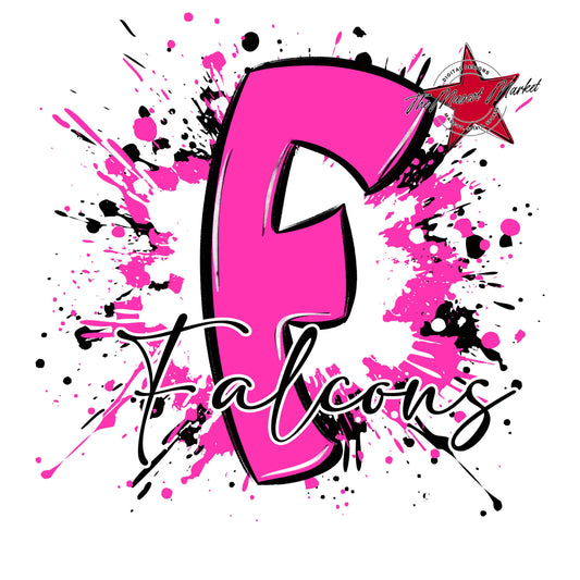 Falcons Mascot Splatter-Pink