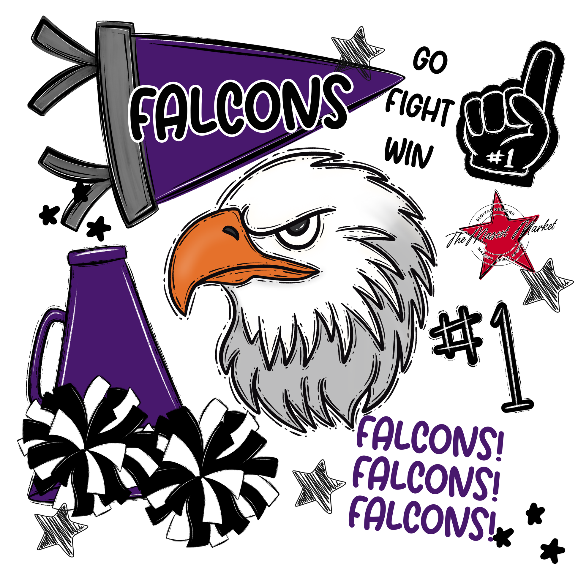 Falcons Spirit Design-Purple