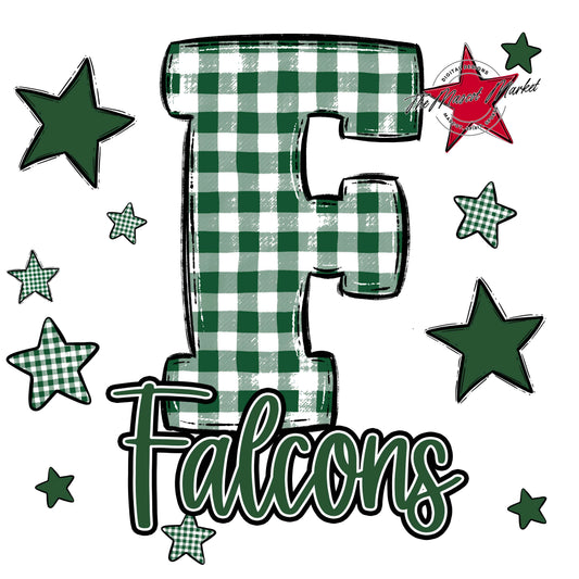 Falcons Plaid Star Design-Green