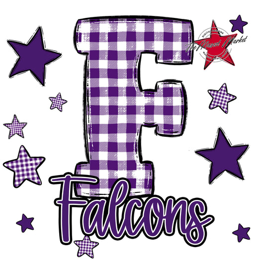 Falcons Plaid Star Design-Purple