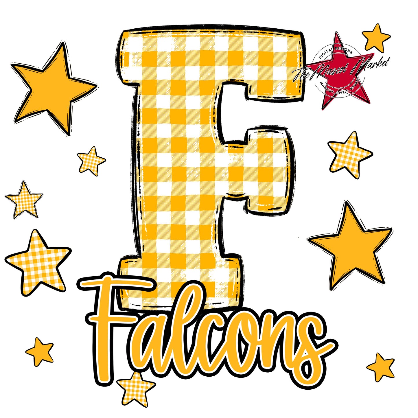 Falcons Plaid Star Design-Yellow