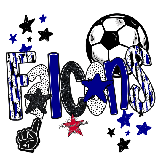 Falcons Soccer Scrape-Blue