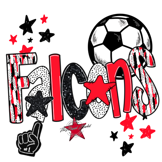 Falcons Soccer Scrape-Bright Red