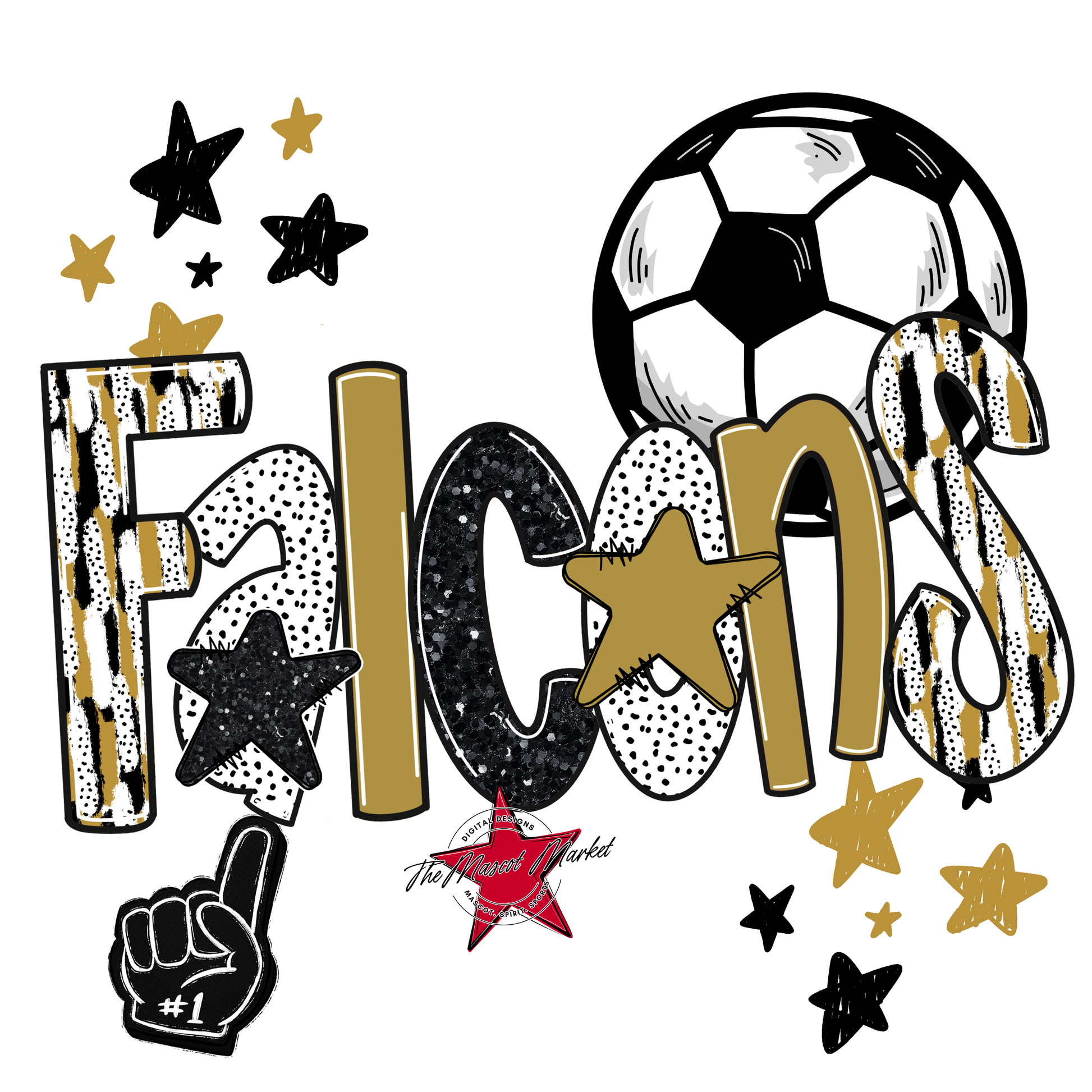 Falcons Soccer Scrape-Gold