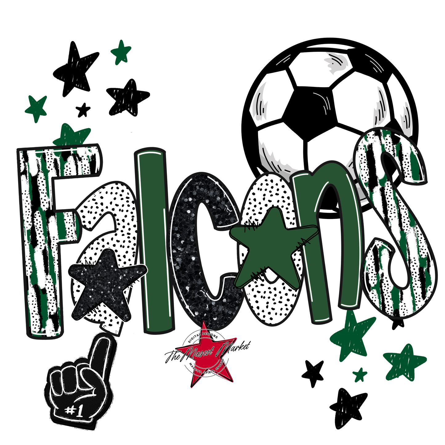 Falcons Soccer Scrape-Green