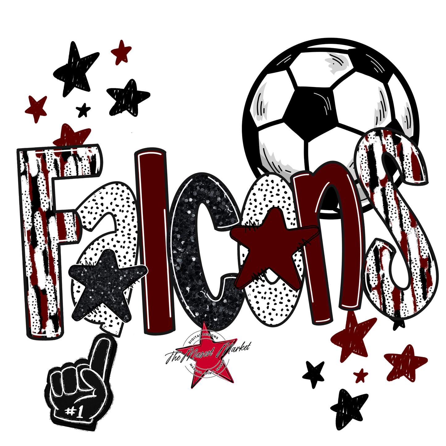 Falcons Soccer Scrape-Maroon