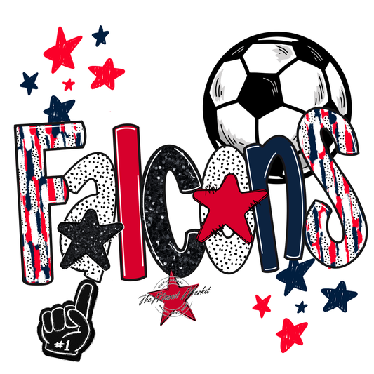 Falcons Soccer Scrape-Navy-Red