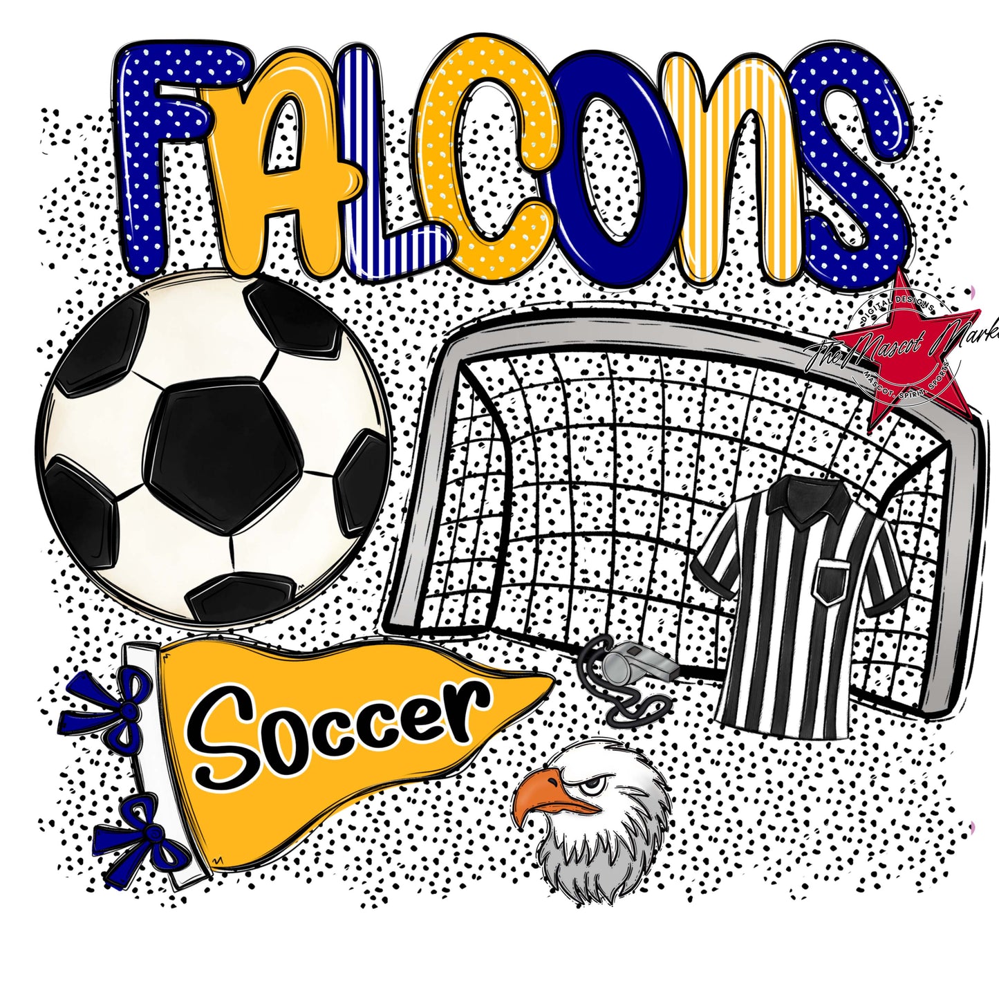 Falcons Soccer Spirit-Blue & Yellow