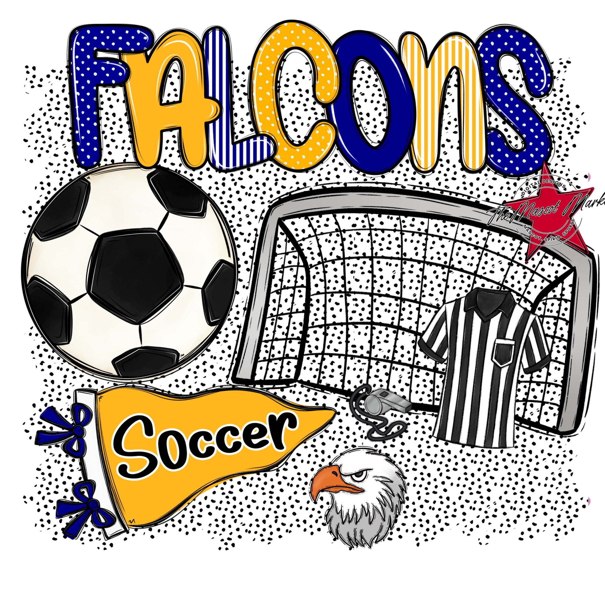 Falcons Soccer Spirit-Blue & Yellow