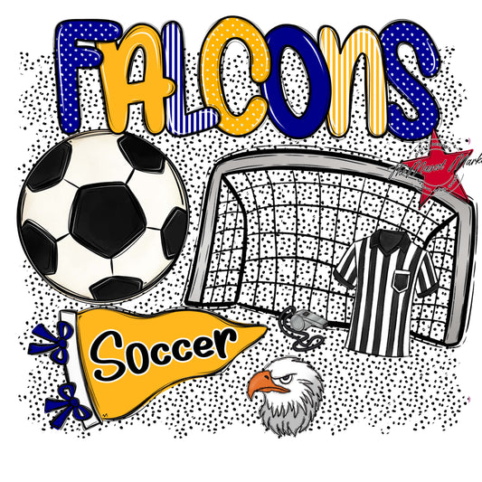 Falcons Soccer Spirit-Blue & Yellow