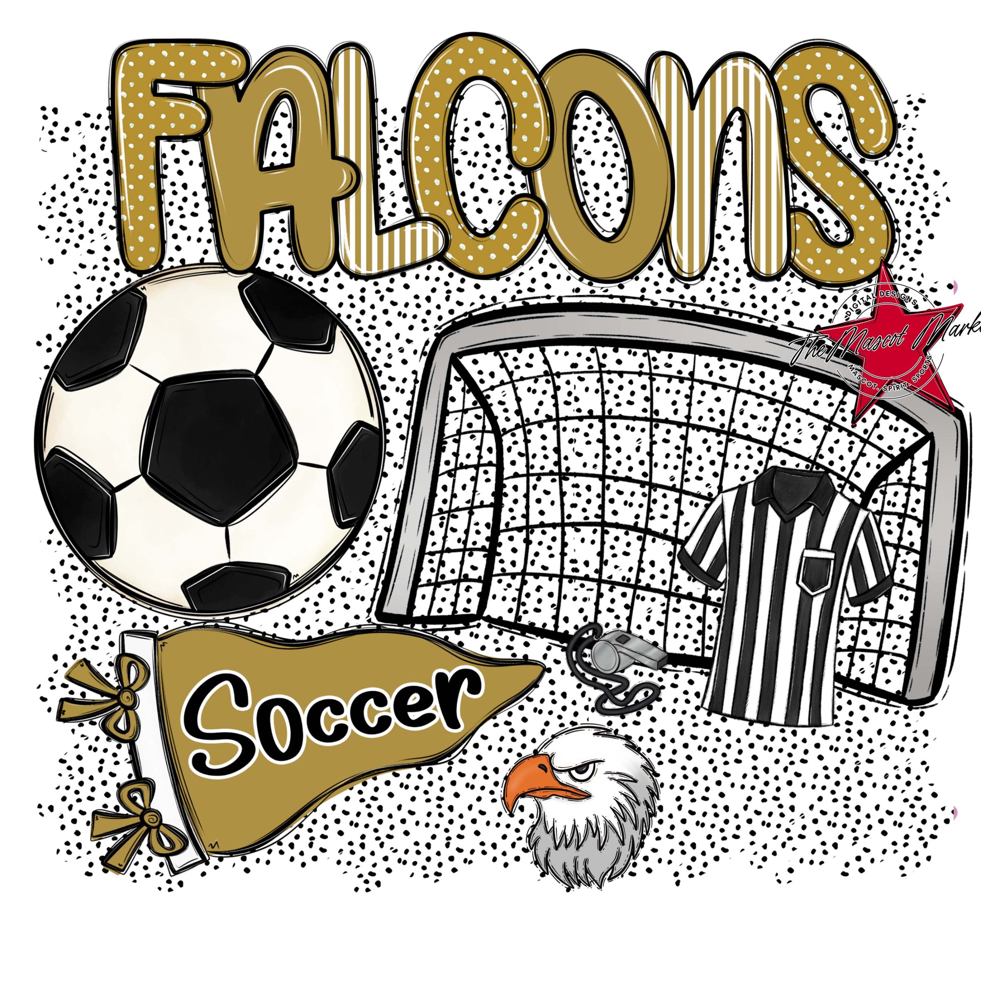 Falcons Soccer Spirit-Gold
