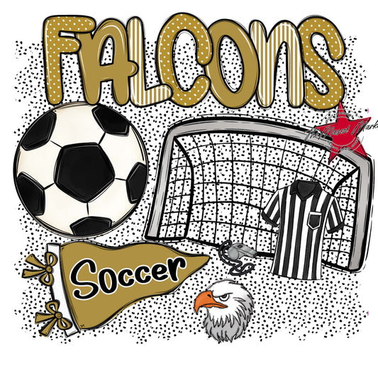 Falcons Soccer Spirit-Gold