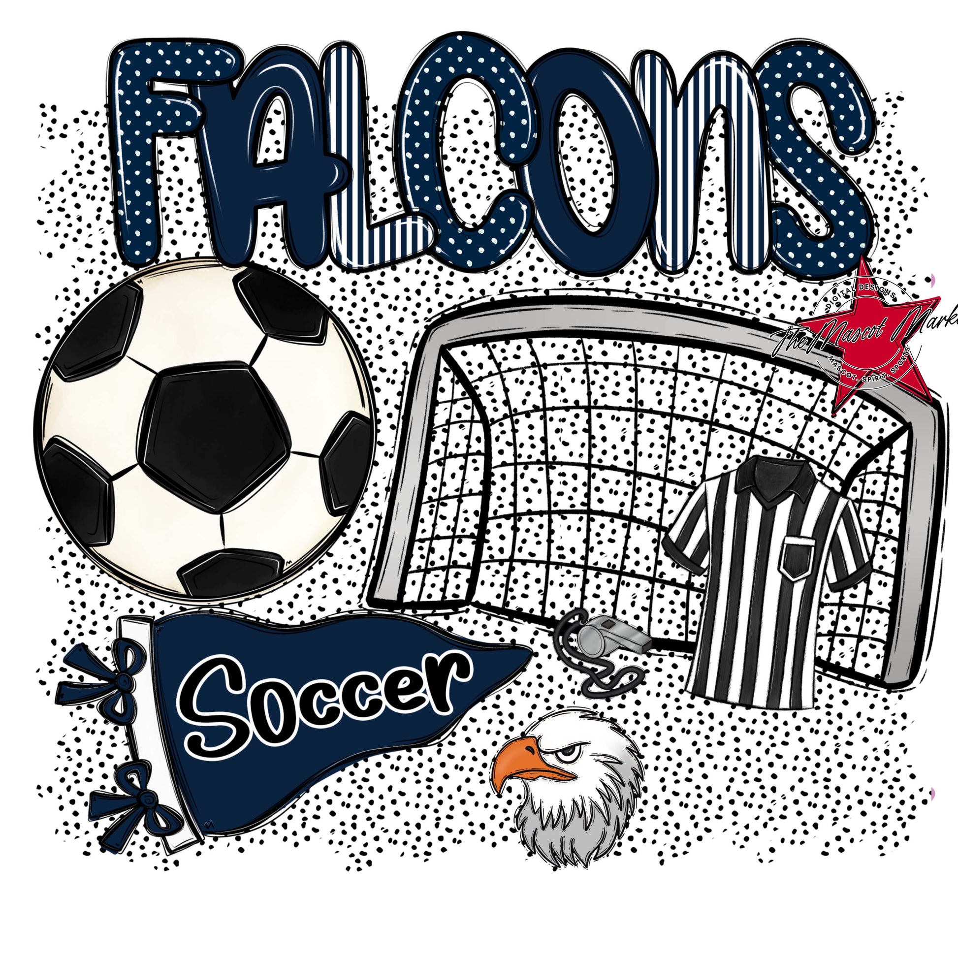 Falcons Soccer Spirit-Navy