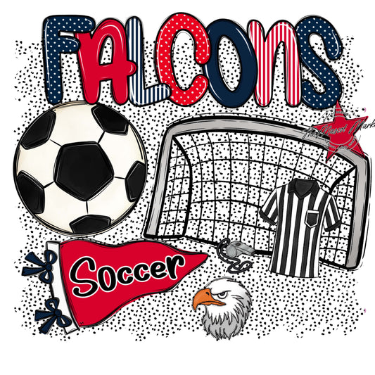 Falcons Soccer Spirit-Navy & Red