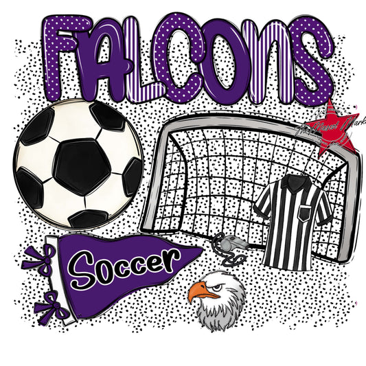 Falcons Soccer Spirit-Purple