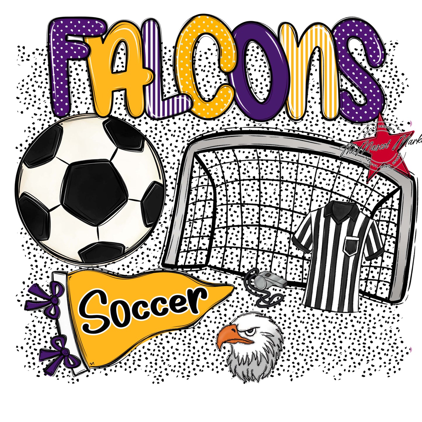 Falcons Soccer Spirit-Purple & Yellow