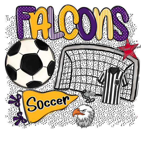 Falcons Soccer Spirit-Purple & Yellow