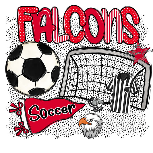 Falcons Soccer Spirit-Red