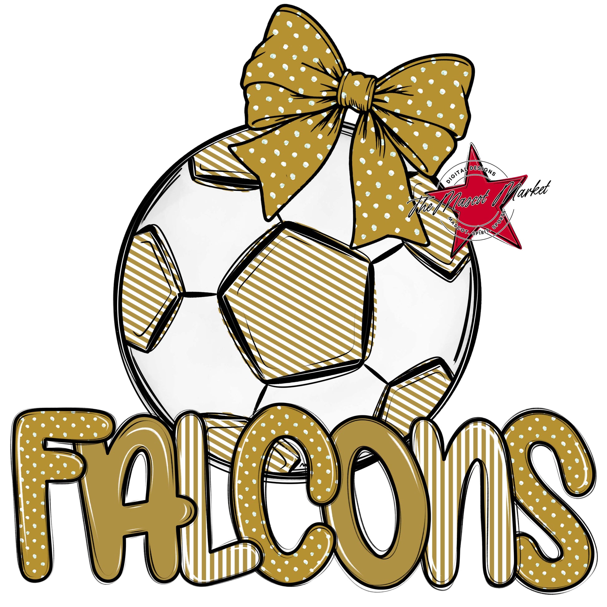 Falcons Soccer Spirit Design-Gold
