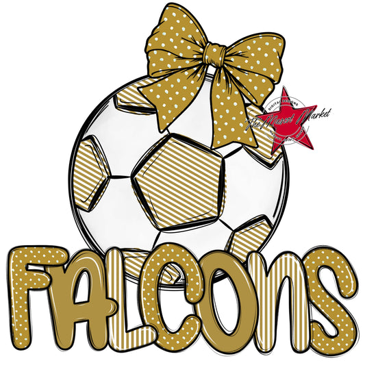 Falcons Soccer Spirit Design-Gold