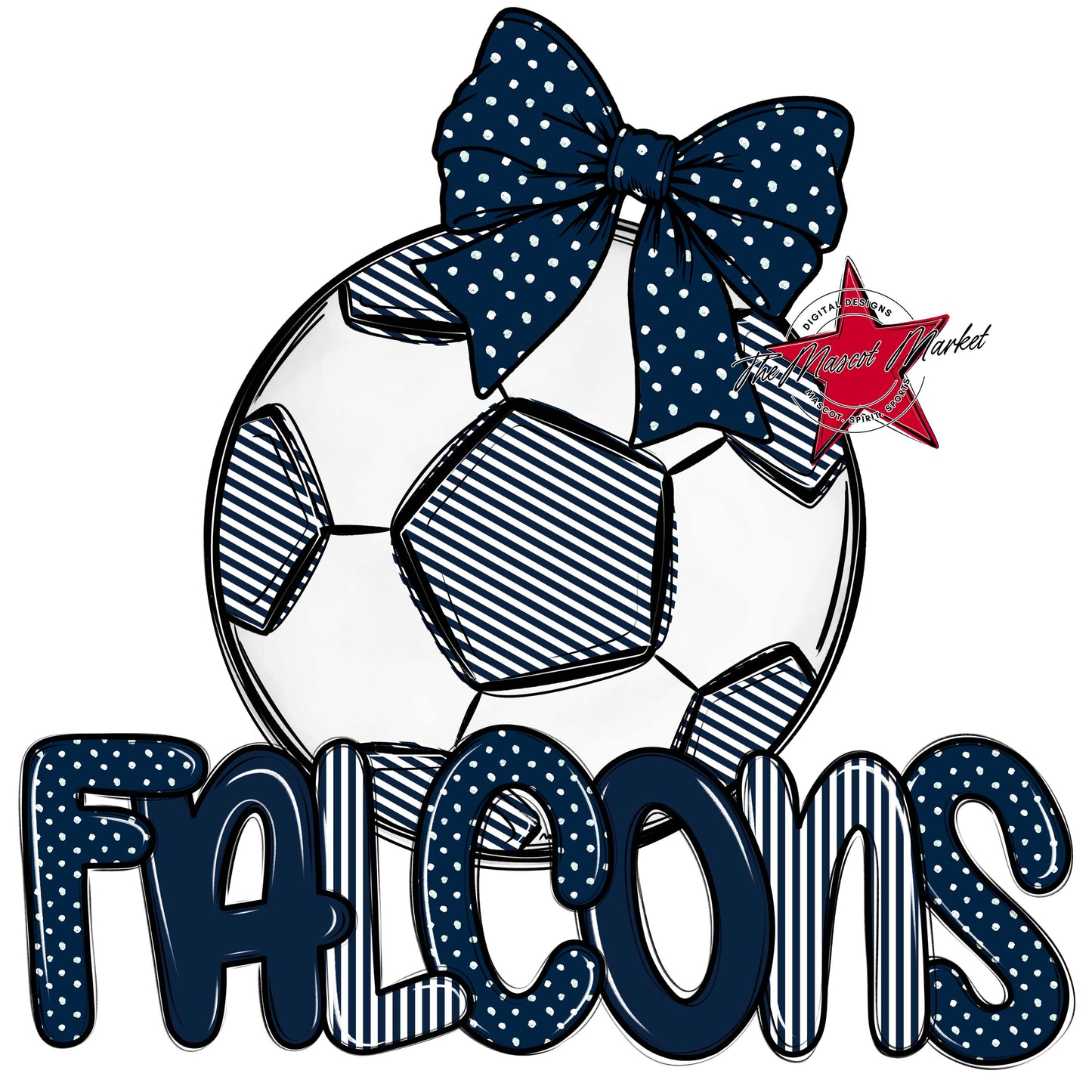 Falcons Soccer Spirit Design-Navy