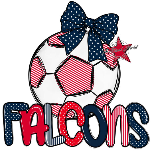 Falcons Soccer Spirit Design-Navy & Red