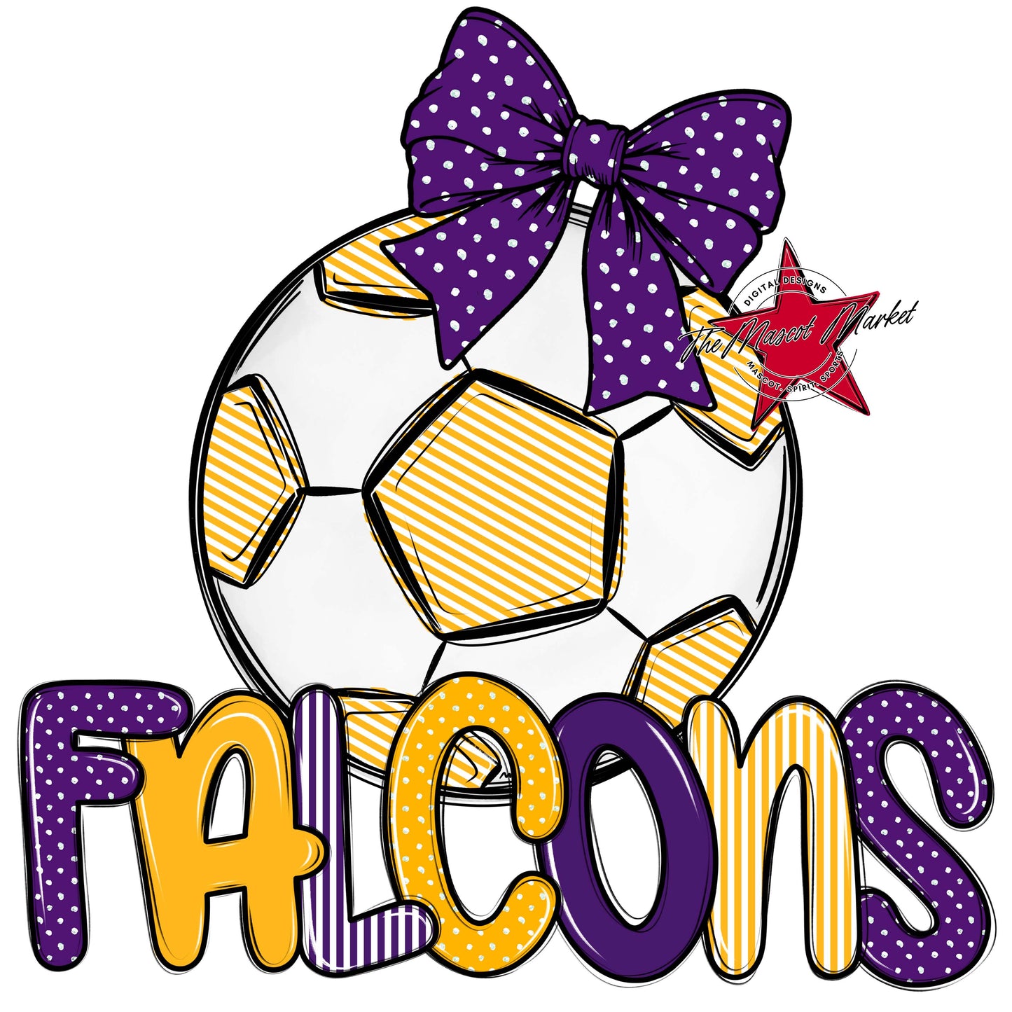 Falcons Soccer Spirit Design-Purple & Yellow