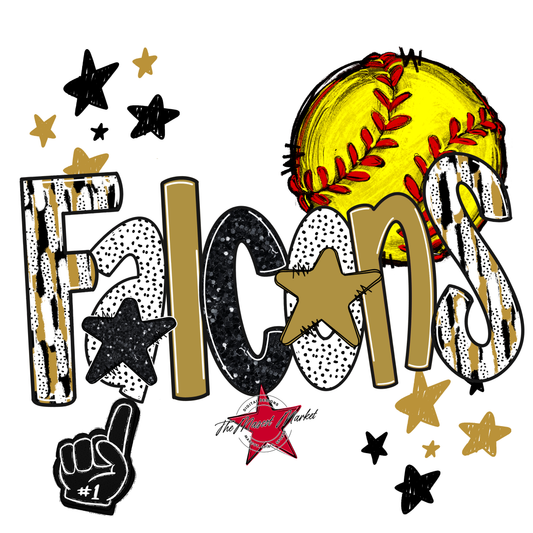 Falcons Softball Scrape-Gold