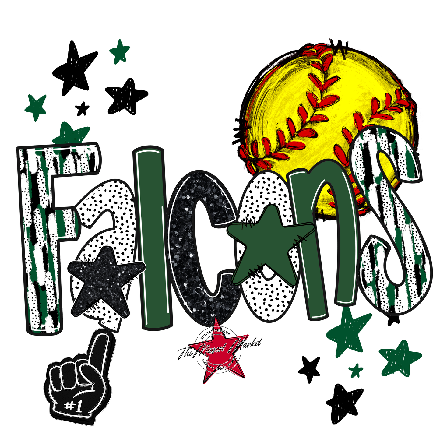 Falcons Softball Scrape-Green