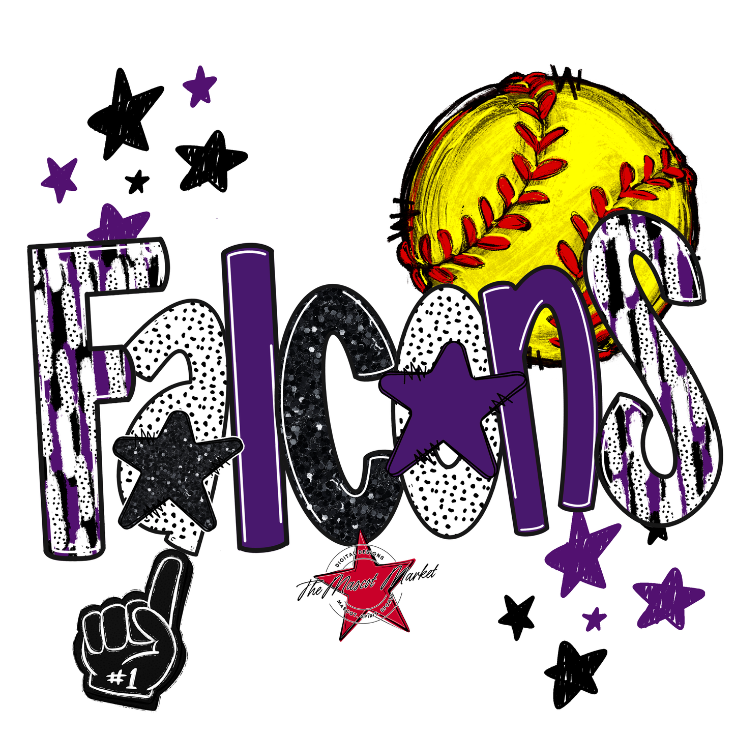 Falcons Softball Scrape-Purple