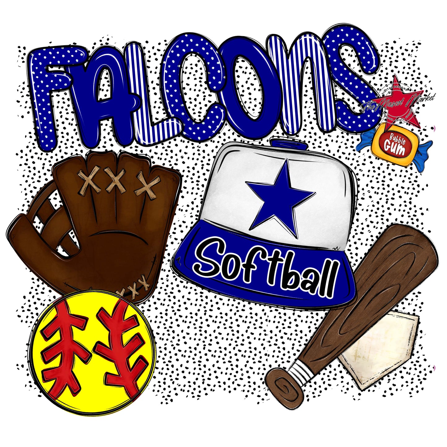 Falcons Softball Spirit-Blue
