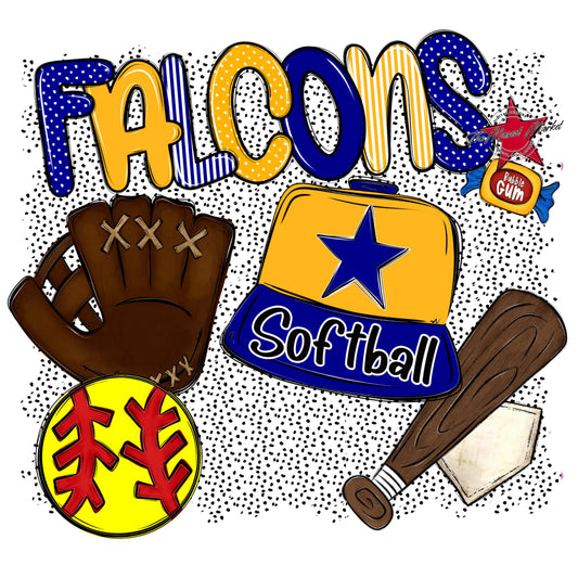 Falcons Softball Spirit-Blue & Yellow
