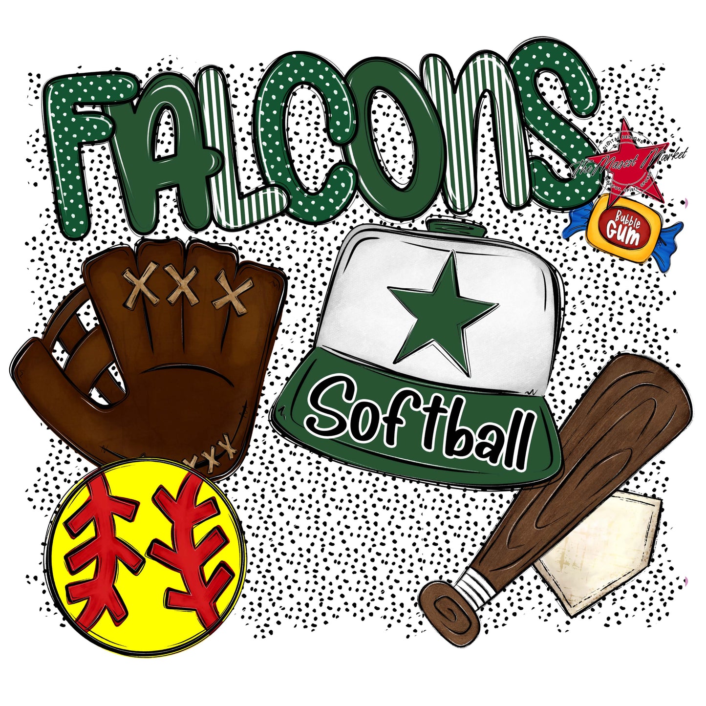 Falcons Softball Spirit-Green