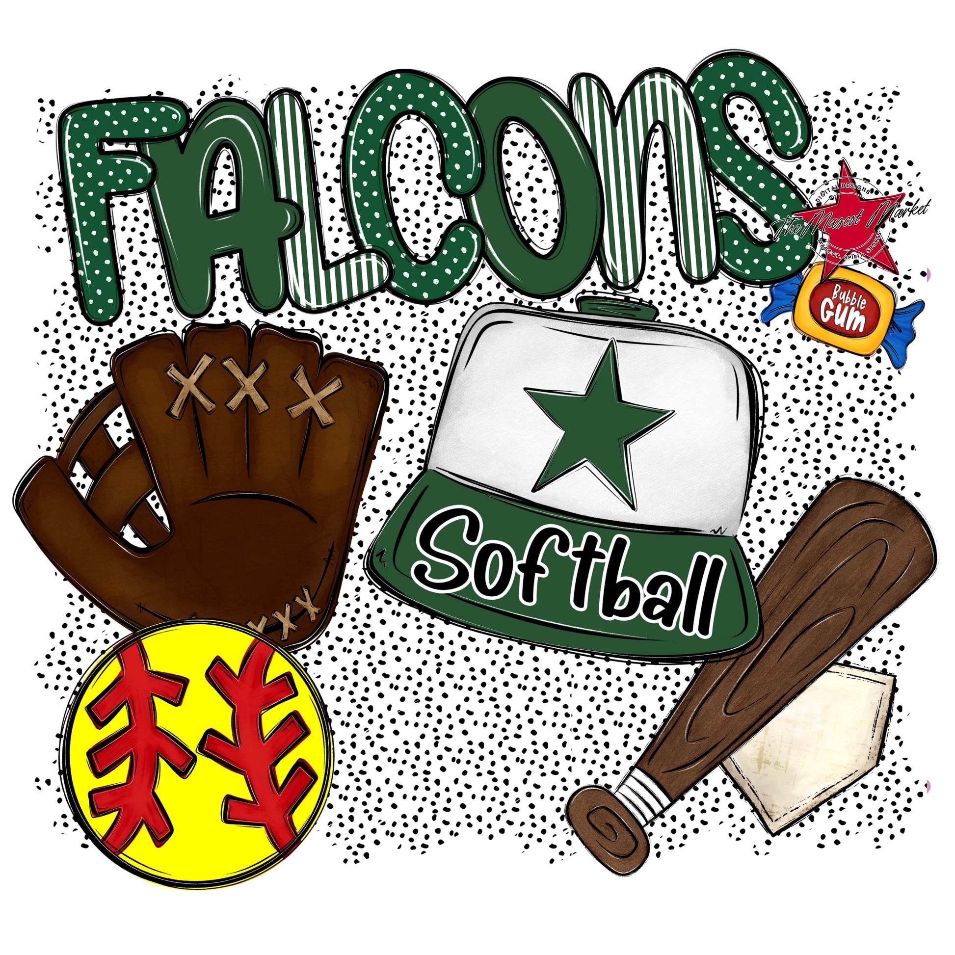 Falcons Softball Spirit-Green
