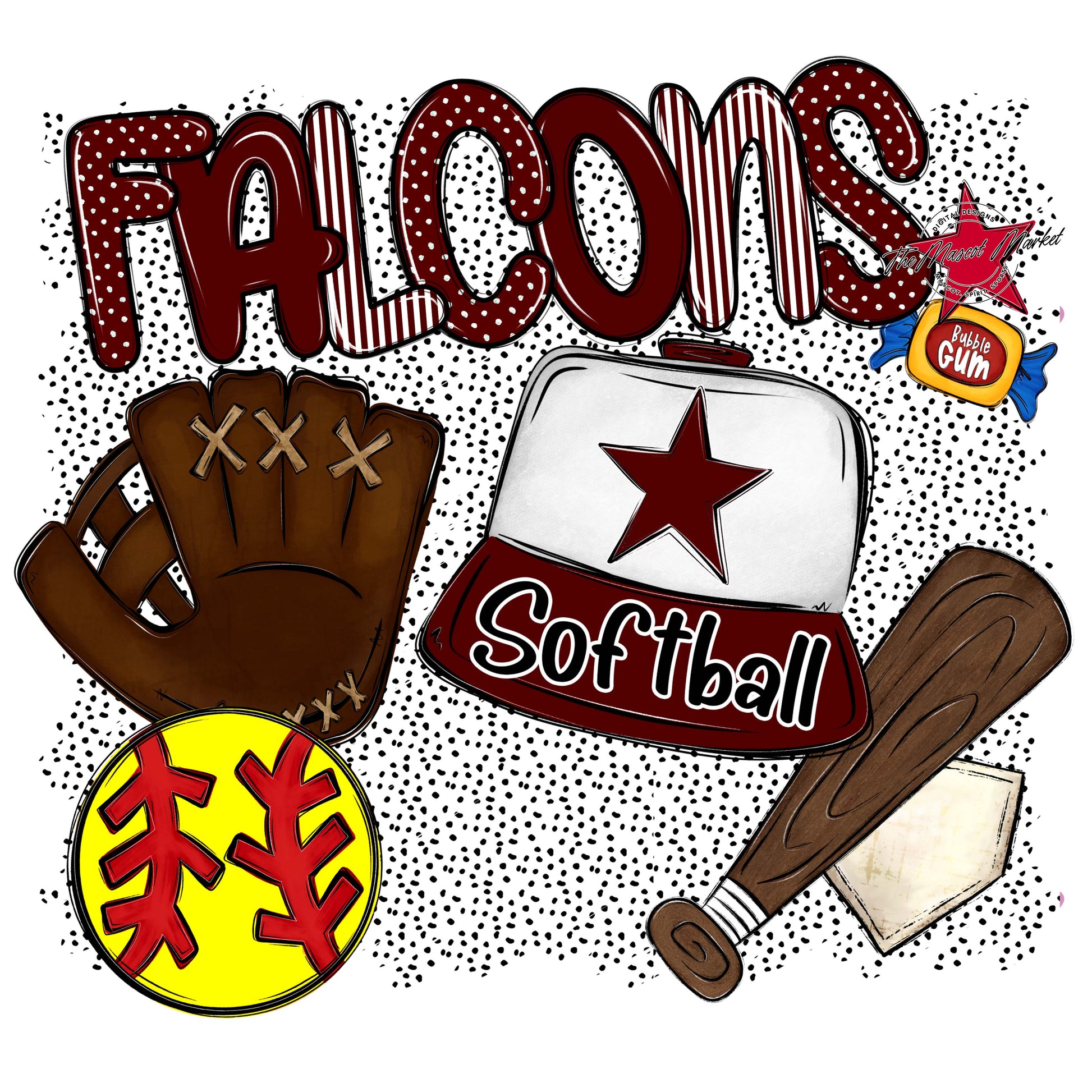 Falcons Softball Spirit-Maroon
