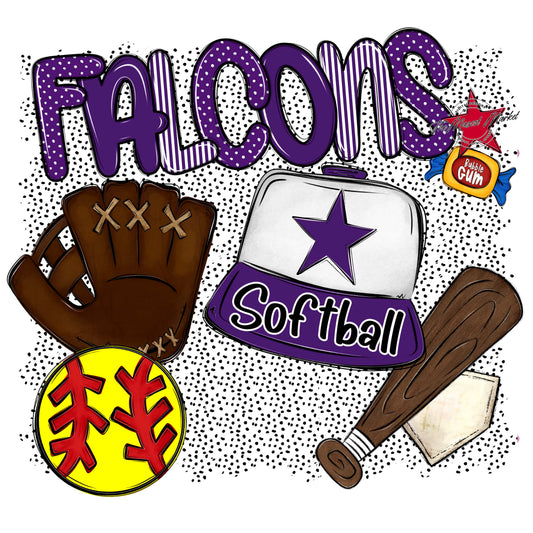 Falcons Softball Spirit-Purple