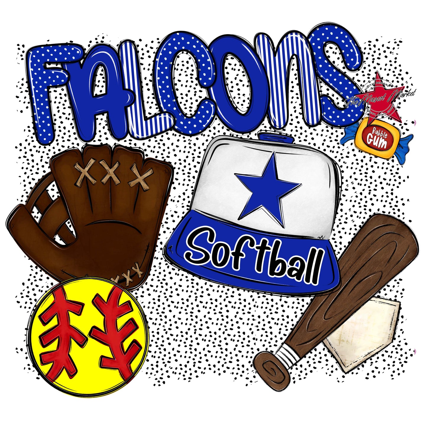 Falcons Softball Spirit-Royal Blue