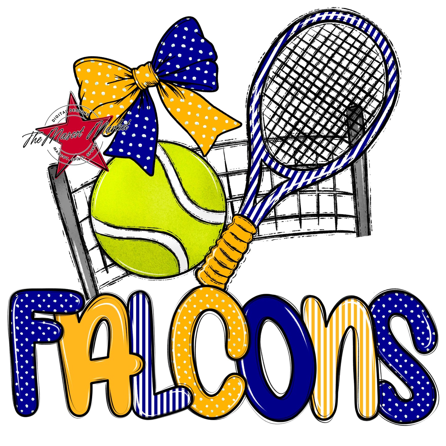 Falcons Tennis Spirit Design-Blue & Yellow