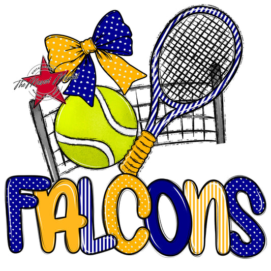 Falcons Tennis Spirit Design-Blue & Yellow