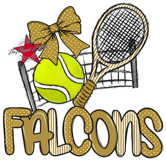 Falcons Tennis Spirit Design-Gold